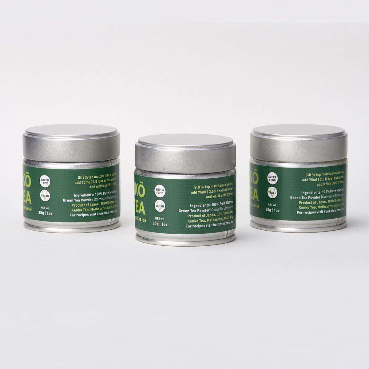 Ceremonial Grade Matcha Powder - Kyoto - 3 Tins of 30g