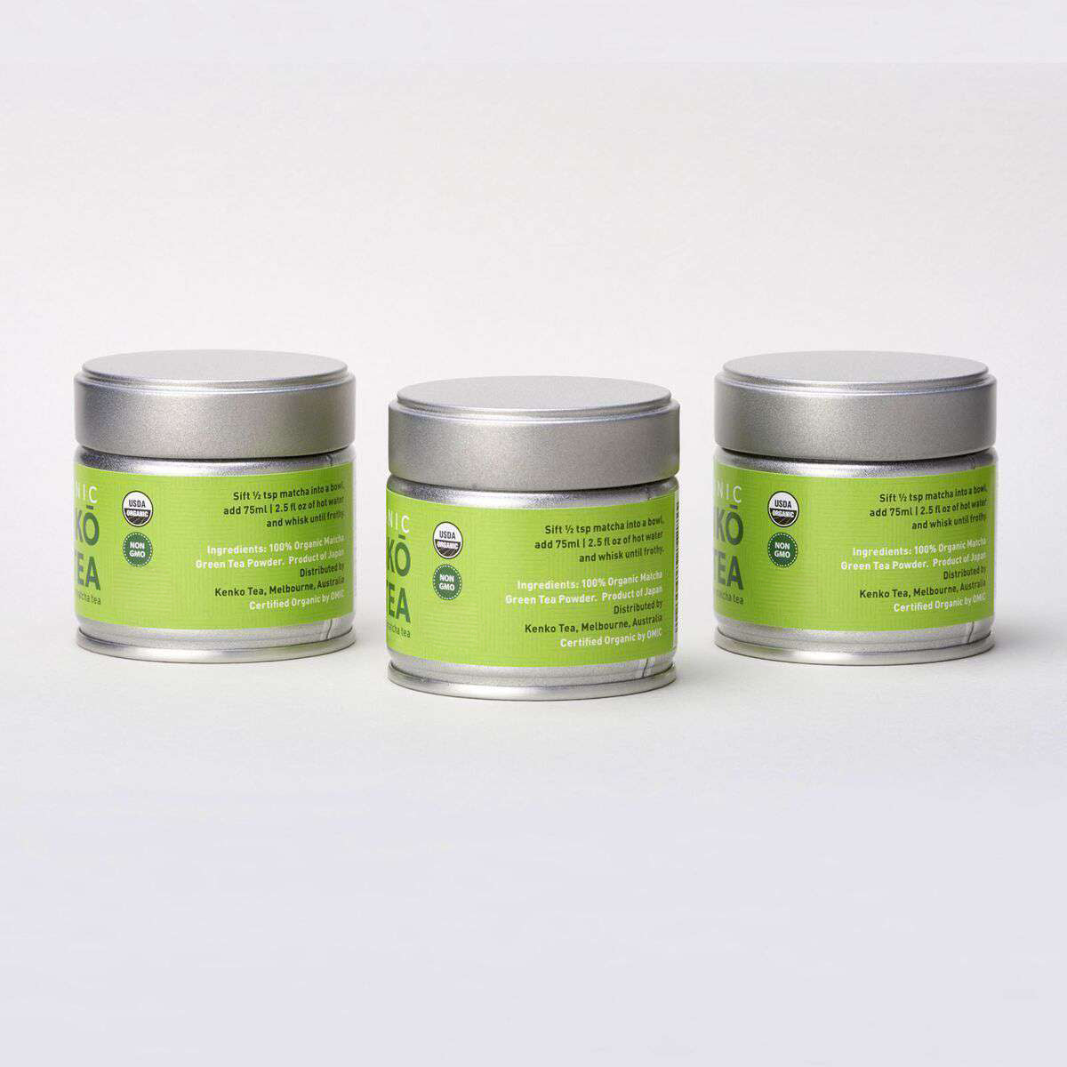 Organic Ceremonial Grade Matcha Powder - 3 Tins of 30g