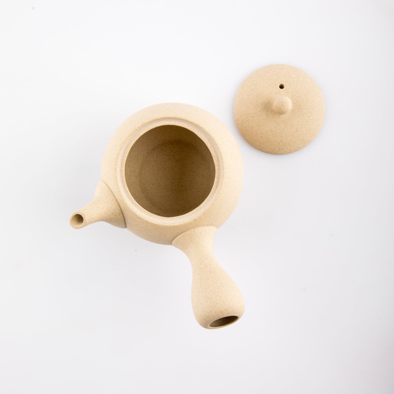 Jinsui Kiln M383: Komaru - Tokoname Kyusu Tea Pot (180 cc, White, Yamaki Ikai)