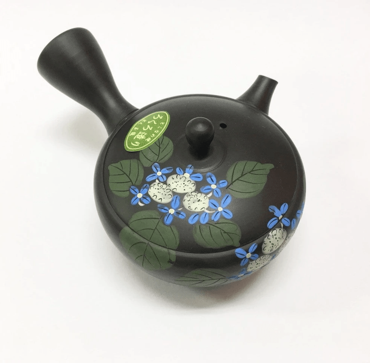 Isobe Ceramics: Tokoname Kyusu Tea Pot Blue Ajisai by Jiro Umehara